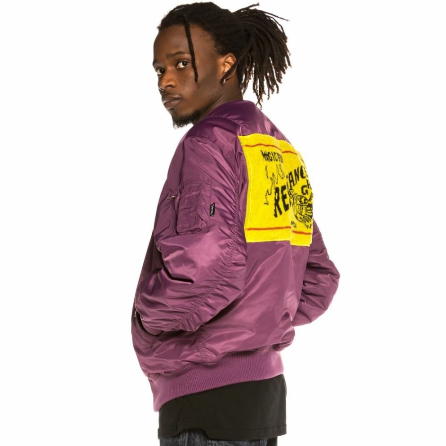 Grimey Coats | Chaqueta Bomber Reversible Grimey "Liveution" - Purple - Spring 21