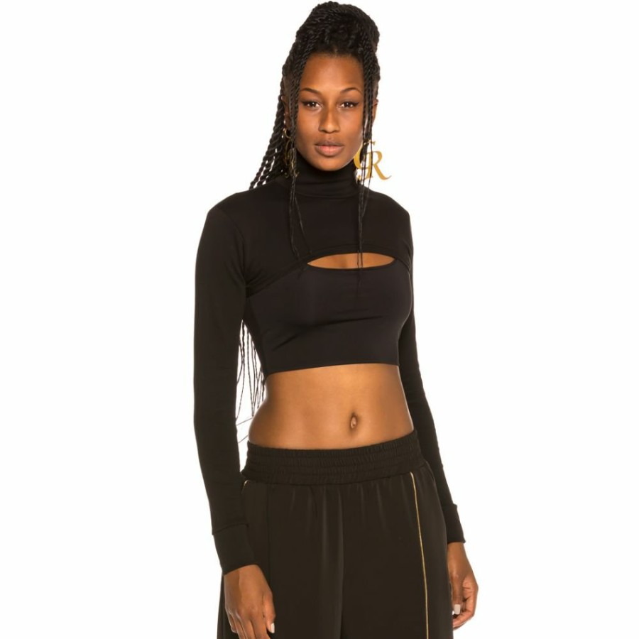 Grimey Tees & Tops | Grimey Sighting In Vostok Girl Long Sleeve Crop Top Fw19 Black