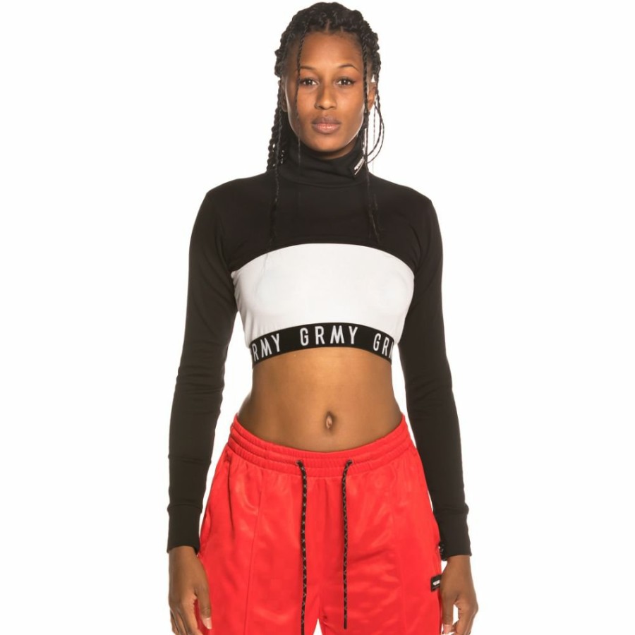 Grimey Tees & Tops | Grimey Sighting In Vostok Girl Long Sleeve Crop Top Fw19 Black