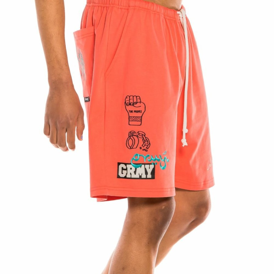 Grimey Shorts | Grimey "Day Dreamer" Sweatshorts - Coral - Spring 22