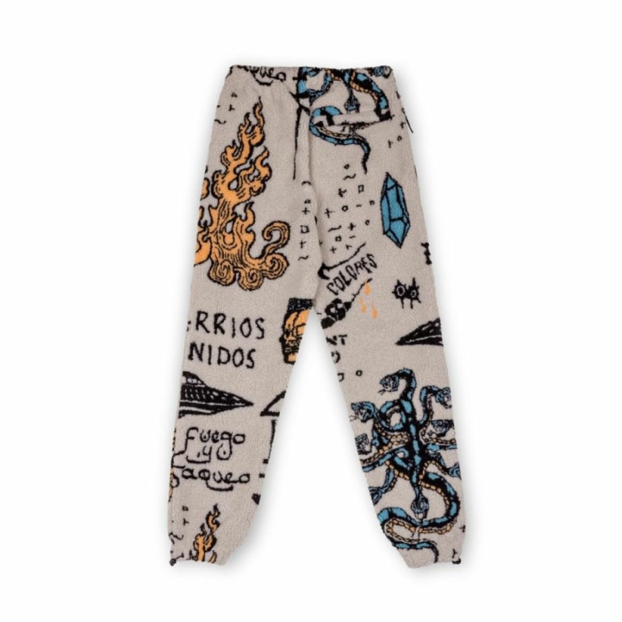 Grimey Recycled | Pantalon Grimey Lost Boys All Over Sweatpants - Cream - Winter 22