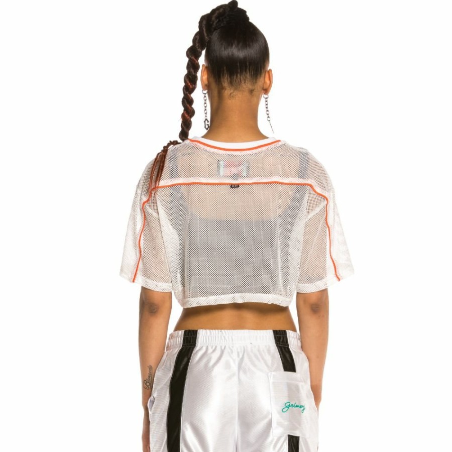 Grimey Tees & Tops | Grimey Chica Acknowledge Piping Crop Top Ss20 White