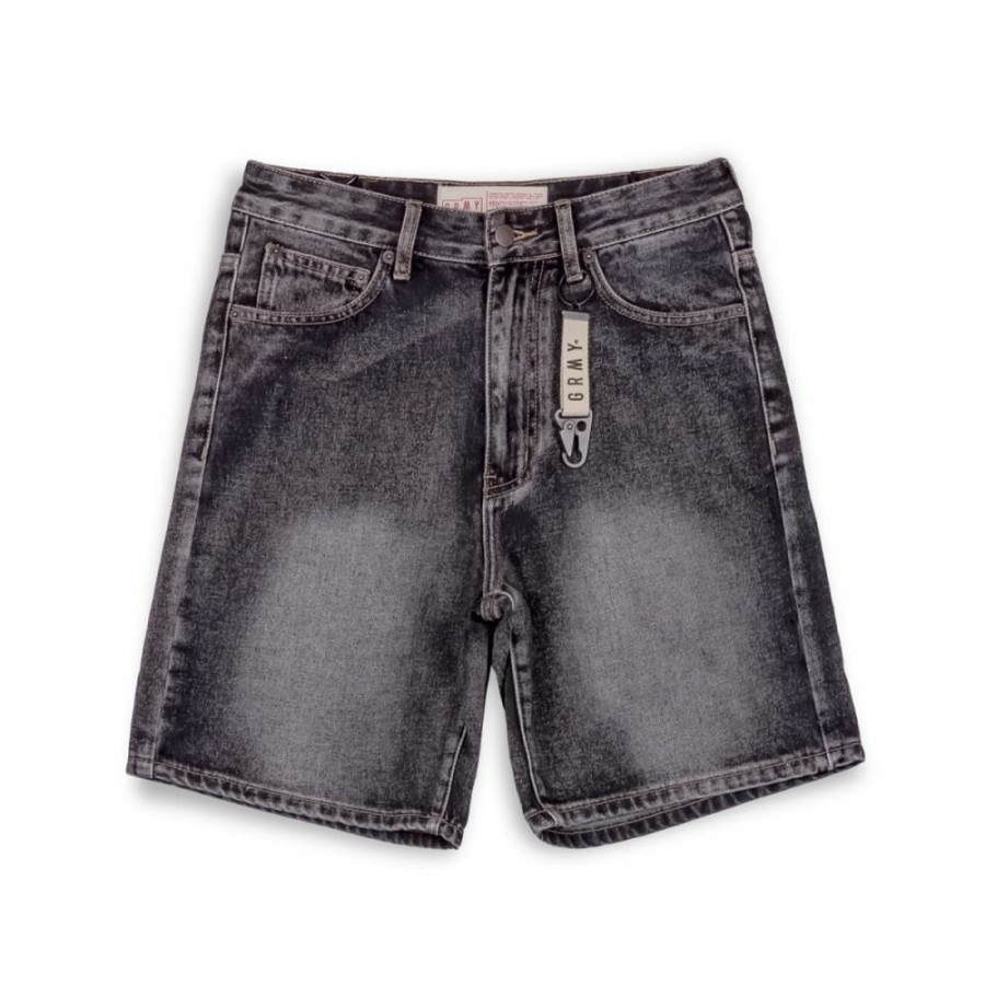 Grimey Shorts | Grimey The Toughest Shorts - Washed Black - Spring 23