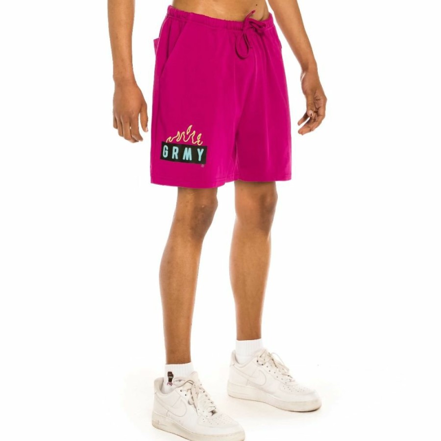 Grimey Shorts | Grimey "Trespass" Sweatshorts - Fucshia -Summer 22