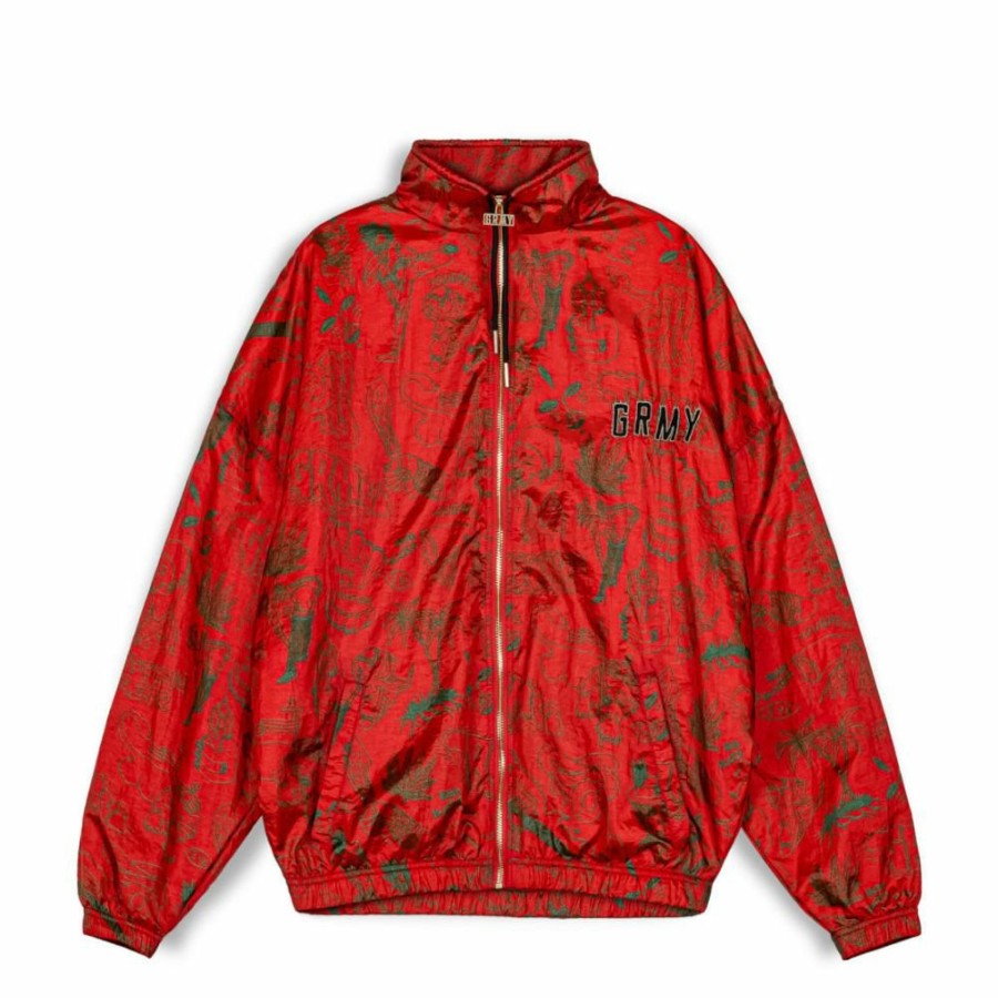 Grimey Jackets | Track Jacket Grimey The Toughest Satin Red - Spring 23