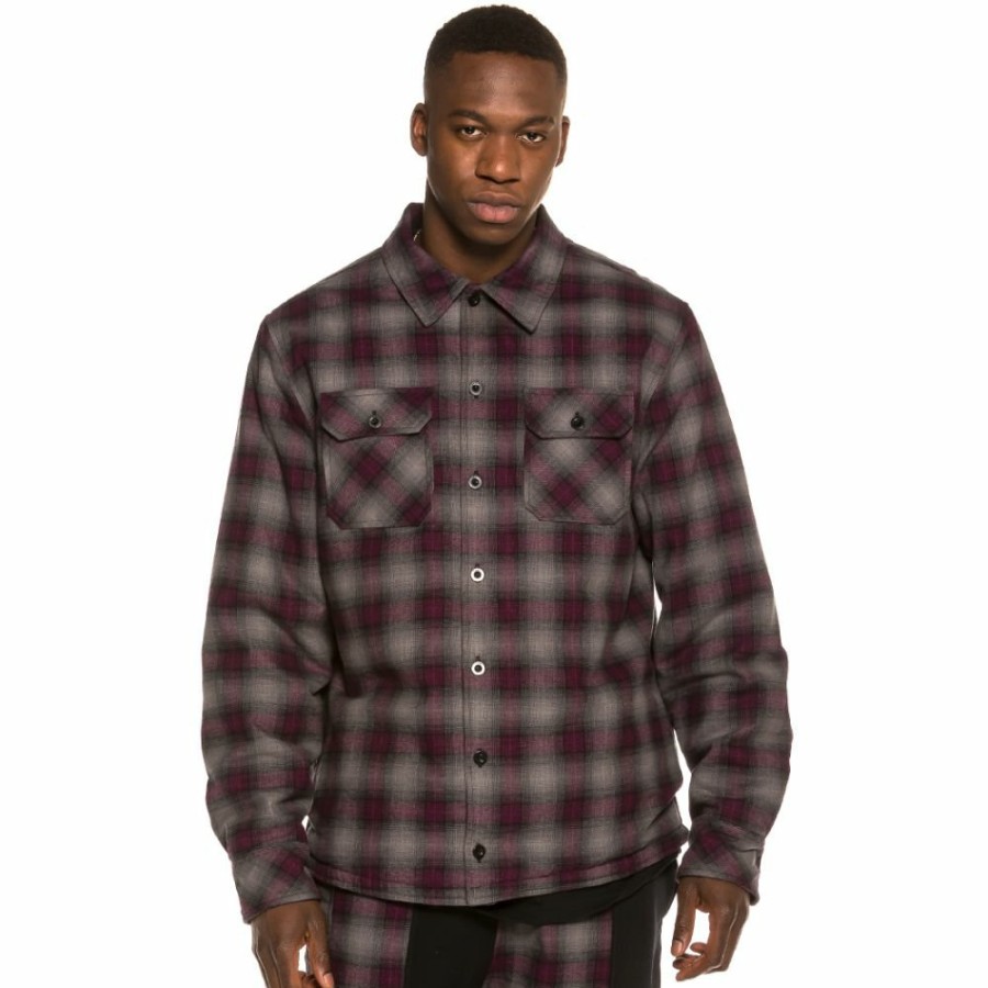 Grimey Shirts | Grimey Yoga Fire Padded Flannel Long Sleeve Shirt Fw20 Black