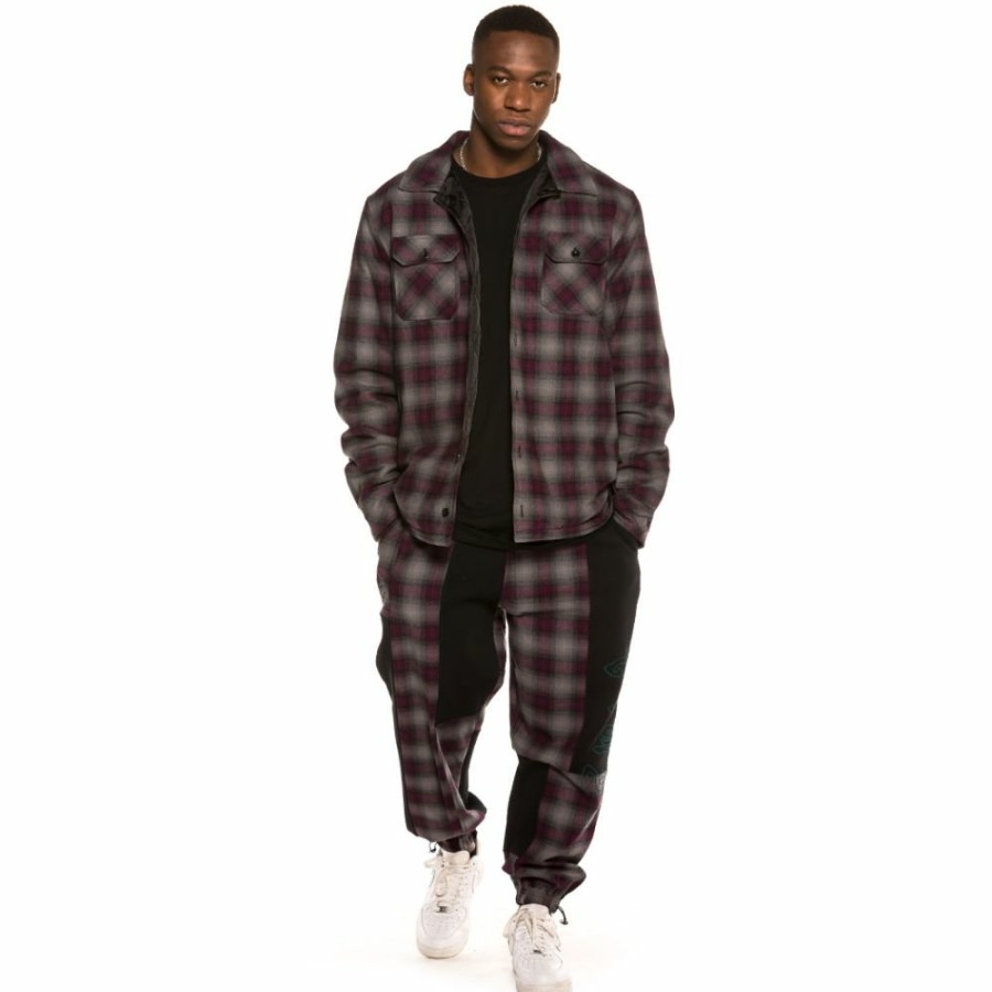 Grimey Shirts | Grimey Yoga Fire Padded Flannel Long Sleeve Shirt Fw20 Black