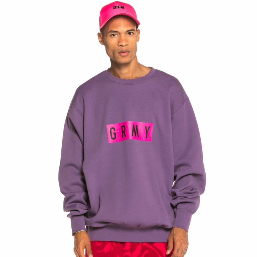 Grimey Sweatshirts | Sudadera Grimey Flying Saucer Crewneck Fw19 Purple