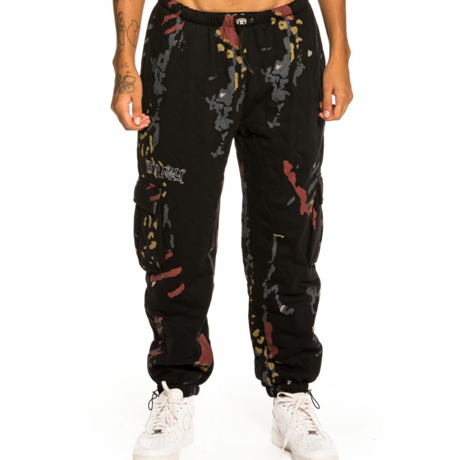 Grimey Pants | Pantalon Grimey "Jazz Thing" Padded All Over Print Sweatpants - Black - Fall 21