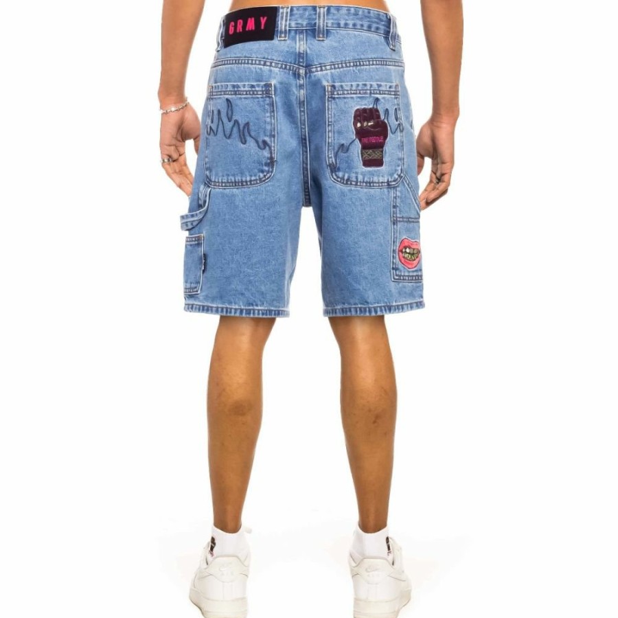 Grimey Shorts | Grimey "Day Dreamer" Denim Shorts - Washed Blue - Spring 22