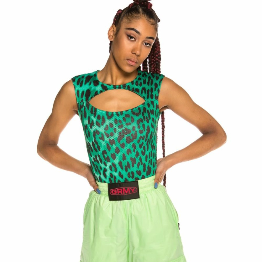 Grimey Tees & Tops | Grimey Yanga Girl Mesh Body Ss20 Green