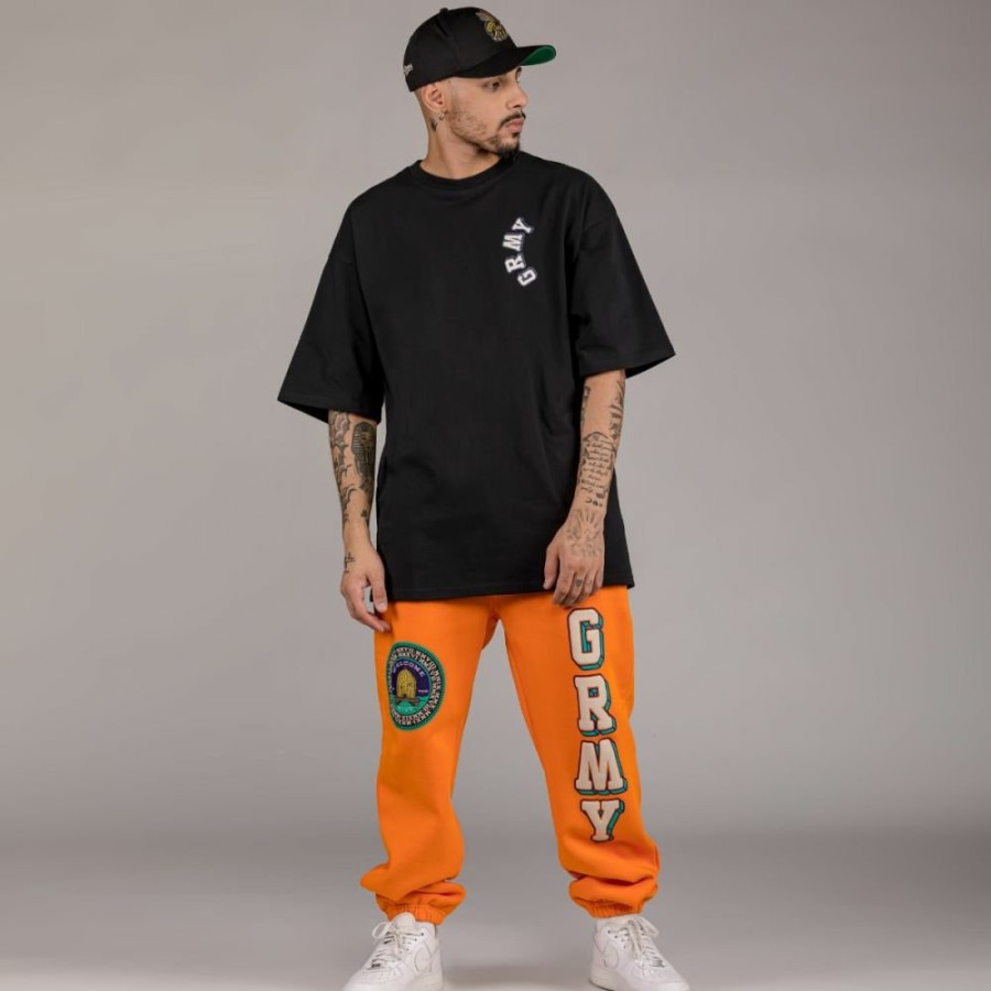 Grimey Outfits | Pack Grimey Pant + Tee "Hive" Heavyweight - Black/Orange - Fall 22