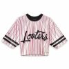 Grimey Tees & Tops | Grimey Causing Panic Girl Crop Football Jersey - Pink - Ss24