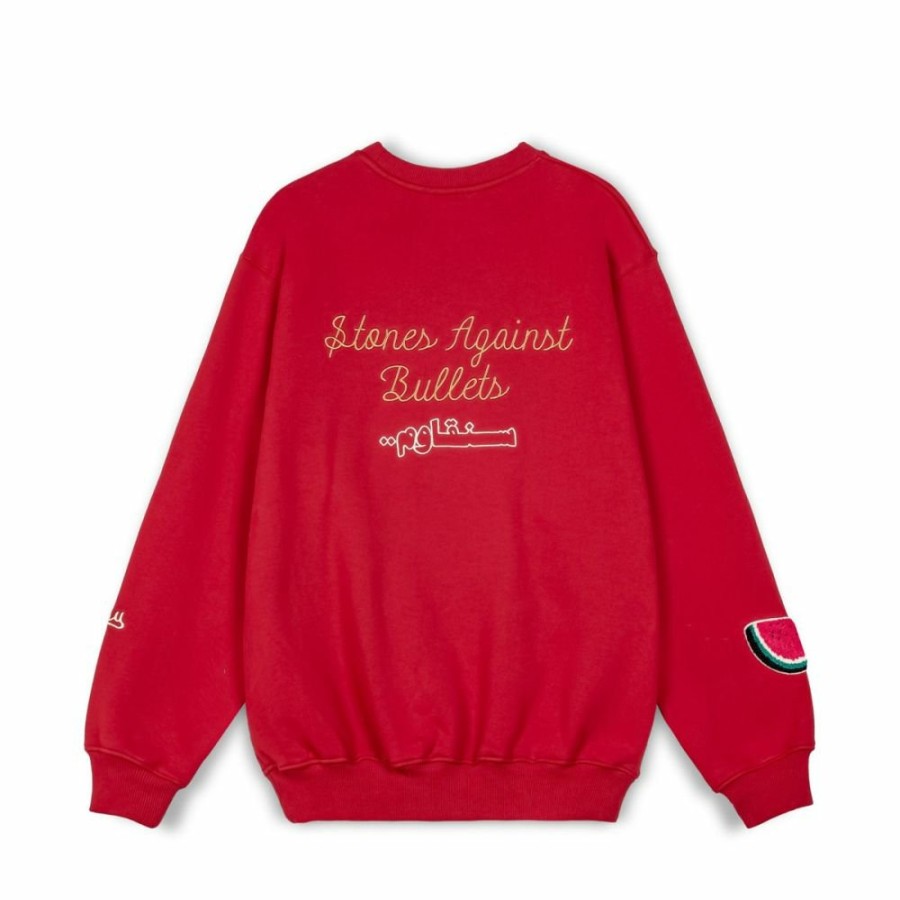 Grimey Sweatshirts | Sudadera Grimey Nablus Vintage Crewneck - Dark Red - Fw23