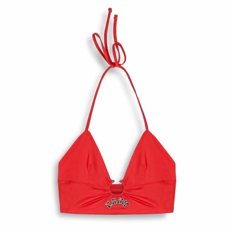 Grimey Tees & Tops | Grimey Lucky Dragon Bra Girl Top - Red - Ss24