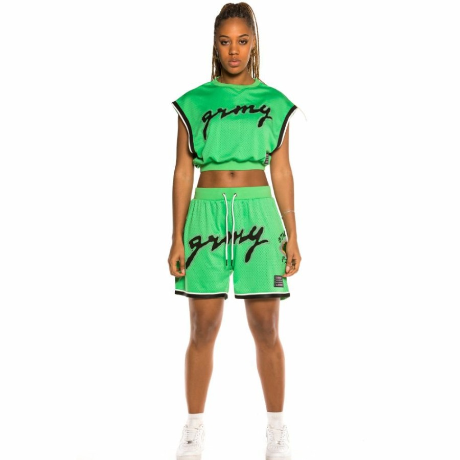 Grimey Women Outfits | Pack Grimey Sweatshort + Top "Strange Fruit" Mesh - Green - Spring 21