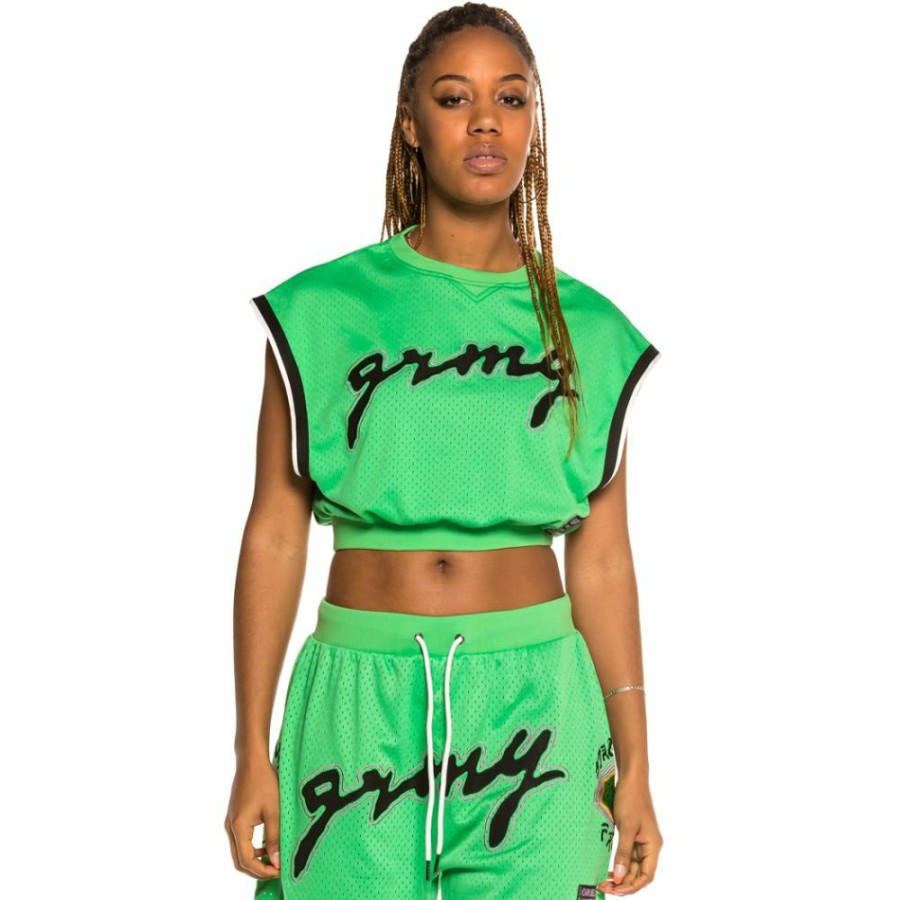 Grimey Women Outfits | Pack Grimey Sweatshort + Top "Strange Fruit" Mesh - Green - Spring 21