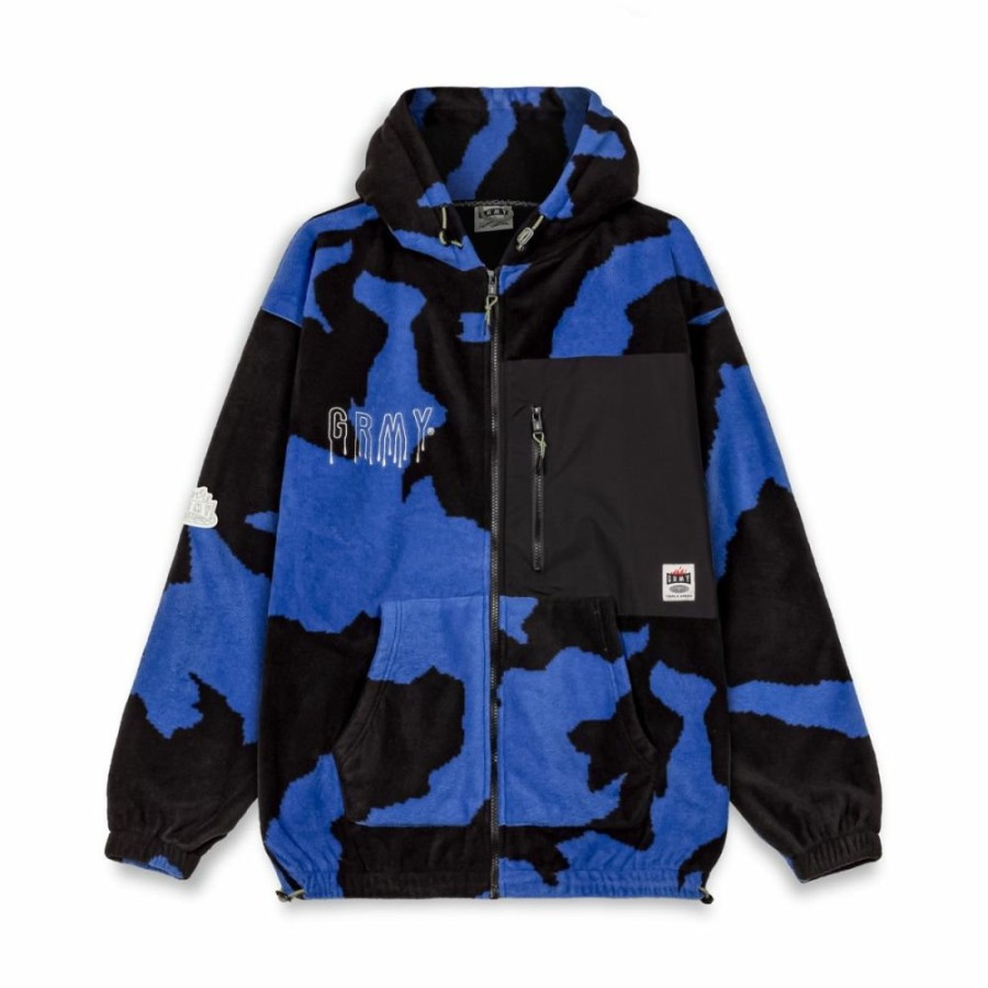 Grimey Jackets | Sudadera Capucha Grimey Back At You All Over Print Polar - Royal Blue - Fw23