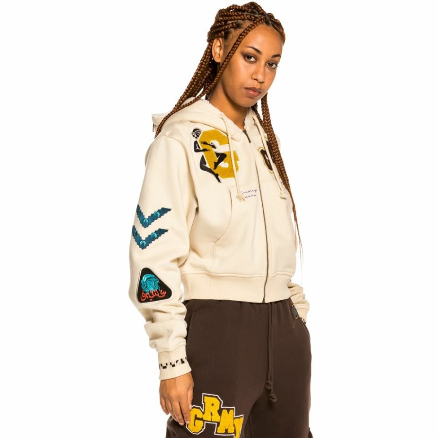 Grimey Sweatshirts | Grimey "Singgang Junction" Girl Zipper Hoodie - Sand - Fall 21