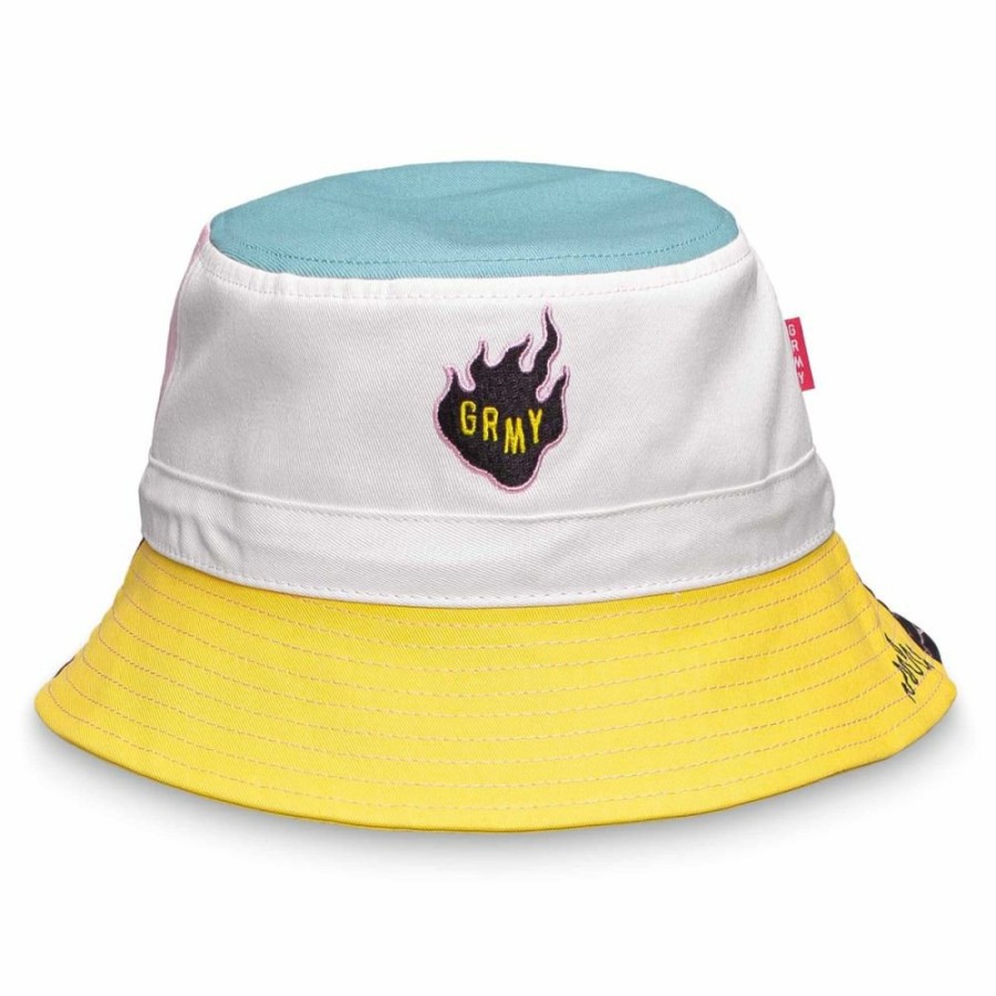 Grimey Head Wear | Grimey "Trespass Multicolor" Bucket - White - Summer 22