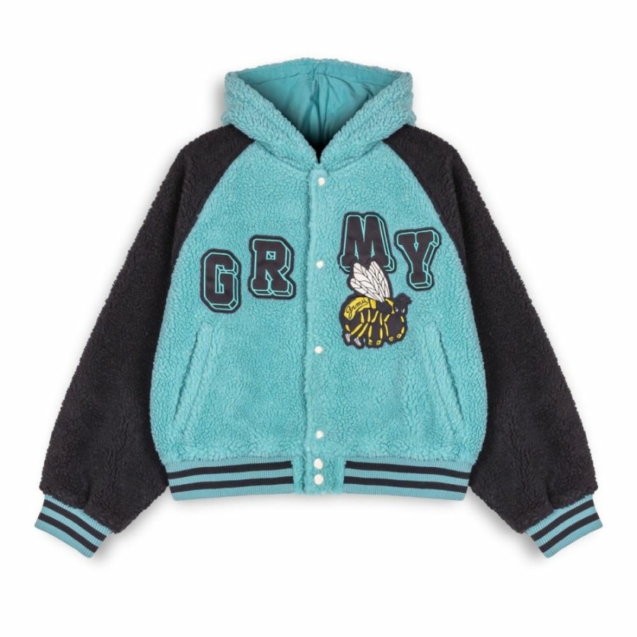 Grimey Coats | Grimey "Hive" Sherpa Hood Button Girl Sweatshirt - - Fall 22