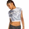 Grimey Tees & Tops | Grimey Acknowledge Girl Crop Top Ss20 Silver