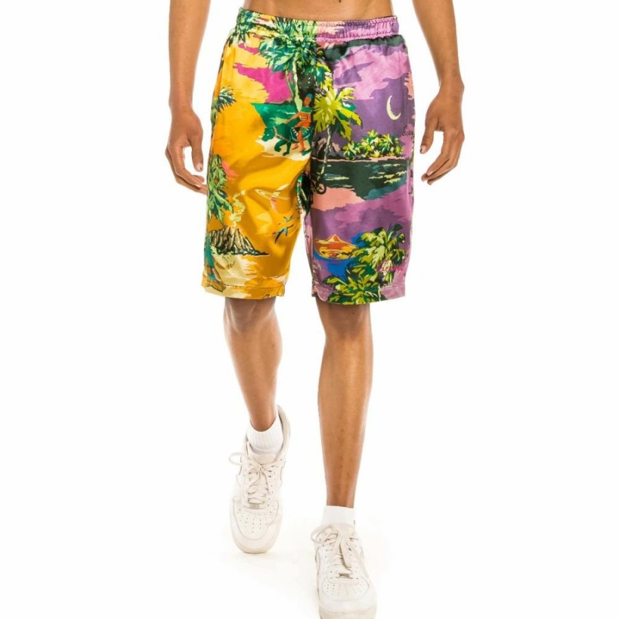 Grimey Shorts | Grimey "Ocean Gateway" Satin Short - Multicolor - Summer 21