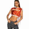 Grimey Tees & Tops | Grimey Acknowledge Girl Crop Top Ss20 Orange