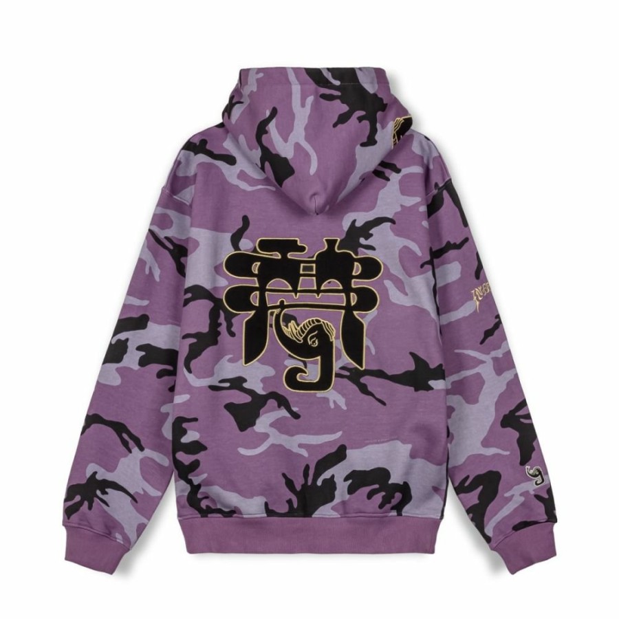 Grimey Sweatshirts | Sudadera Capucha Grimey All Over Print Tusker Temple Vintage - Purple - Fw23