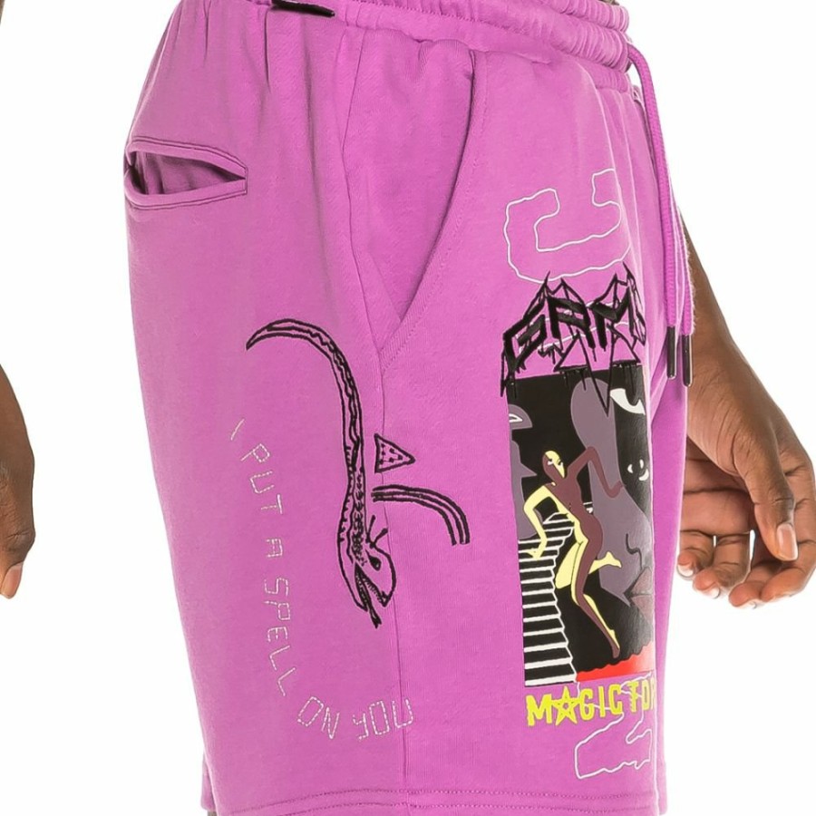 Grimey Shorts | Grimey Liveution Sweatshorts Ss21 Purple