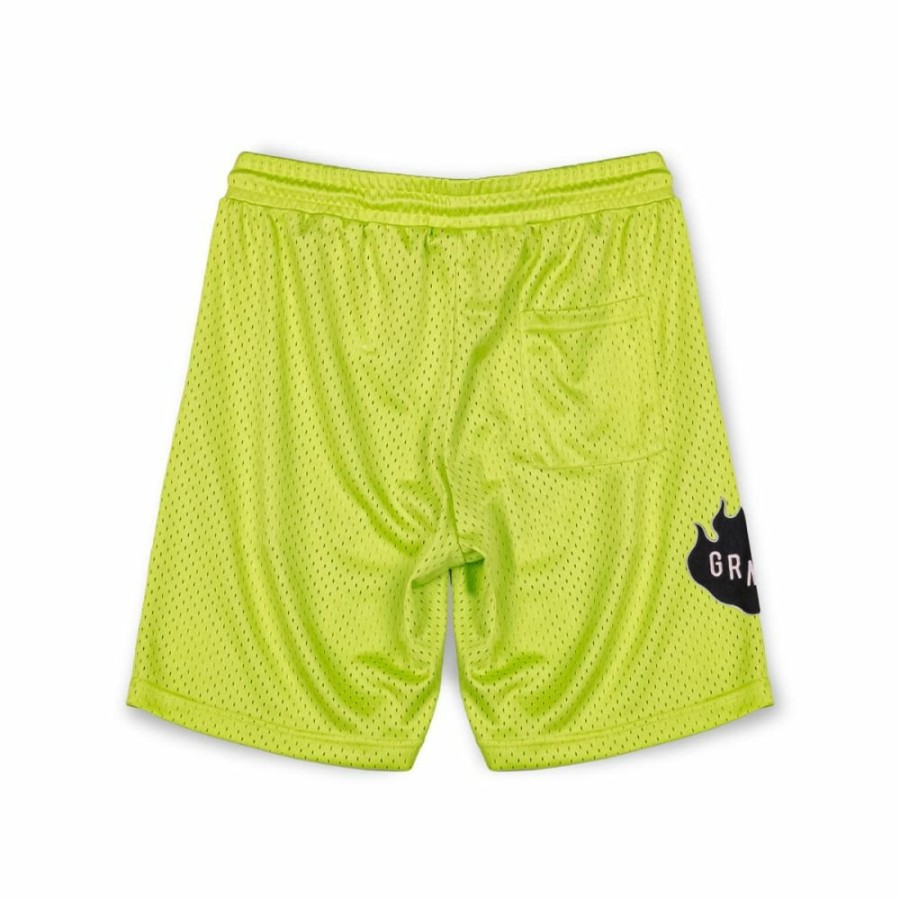 Grimey Shorts | Grimey Cloven Tongues Mesh Basket Shorts - Fluor Lime - Summer 23