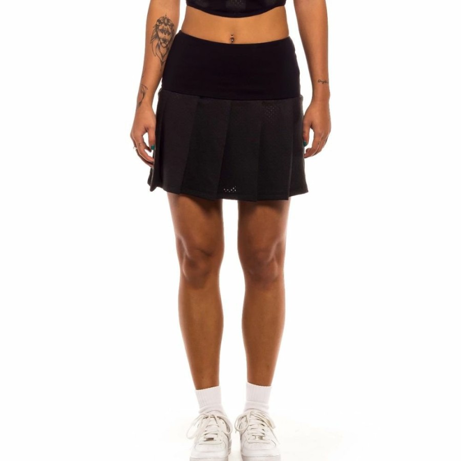 Grimey Skirts | Grimey "Jungle Punch" Mesh Pleated Skirt - Black - Spring 22