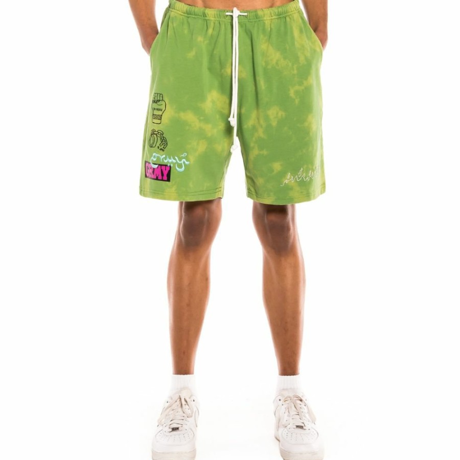 Grimey Shorts | Grimey "Day Dreamer" Sweatshorts - Bleached Green - Spring 22