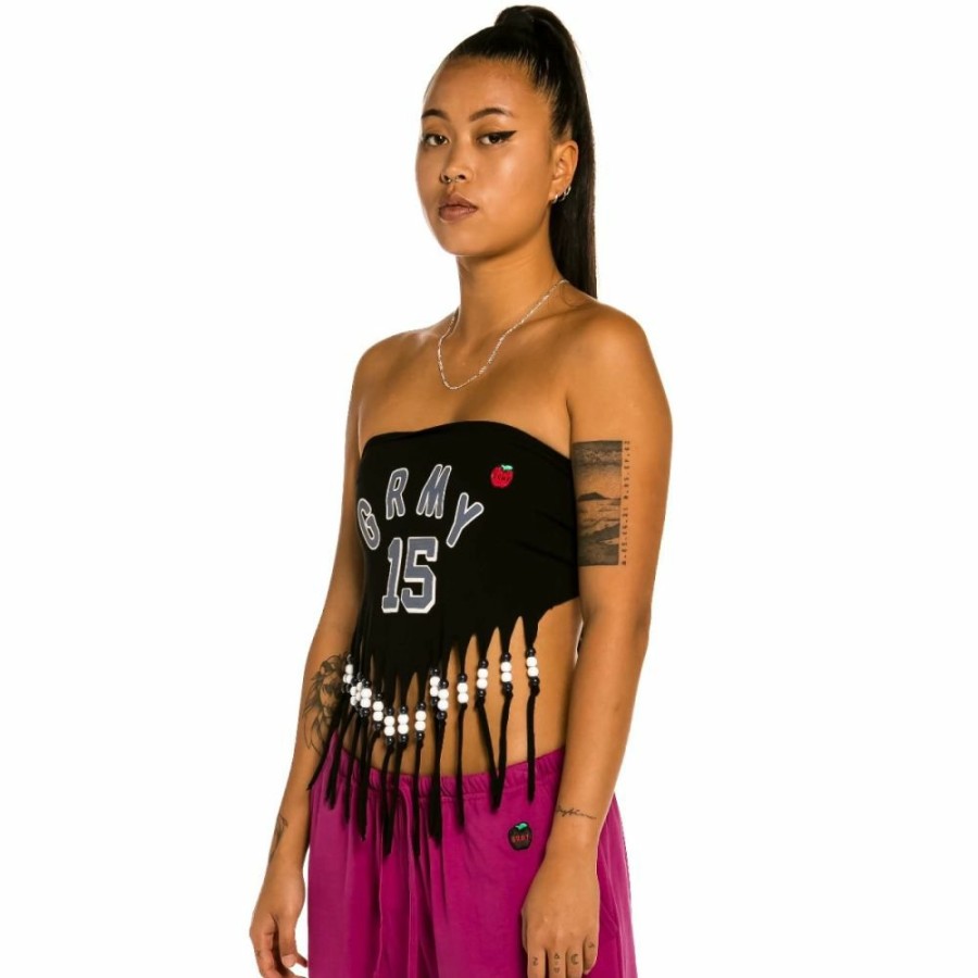 Grimey Tees & Tops | Grimey "Trespass" Girl Sleeveless Top - Black - Summer 22