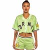 Grimey Tees & Tops | Grimey "Jungle Punch" Girl Mesh Crop Baseball Jersey - Green - Spring 22