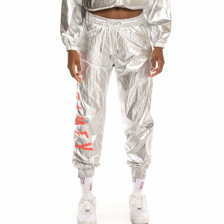 Grimey Pants & Leggins | Grimey Planete Noir Girl Track Pants Fw19 Silver