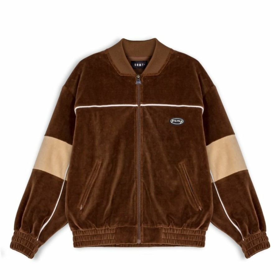 Grimey Jackets | Grimey "Iam" Velvet Track Jacket - Brown - Fall 22