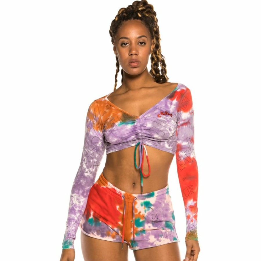 Grimey Tees & Tops | Grimey Liveution Long Sleeve Crop Tee Tie Dye - Spring 21