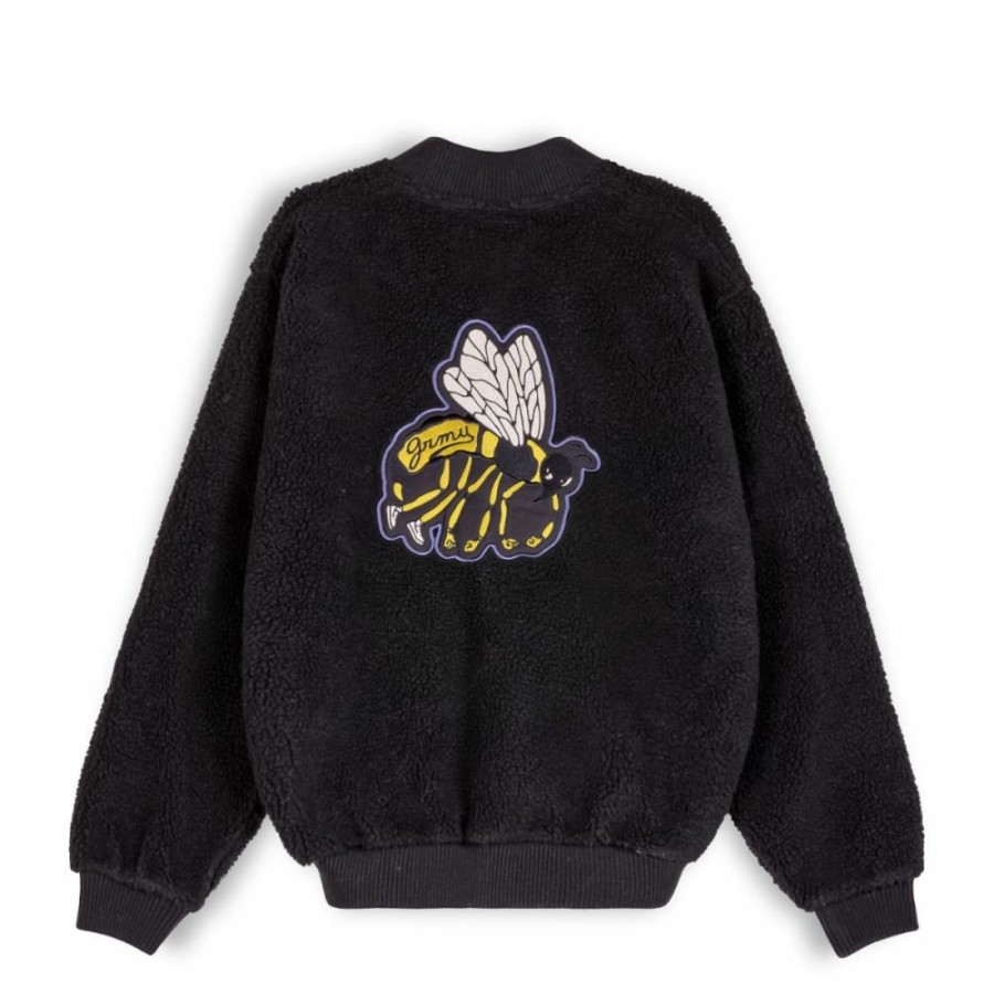 Grimey Sweatshirts | Sudadera Grimey "Hive" Sherpa Button Sweatshirt - Black - Fall 22