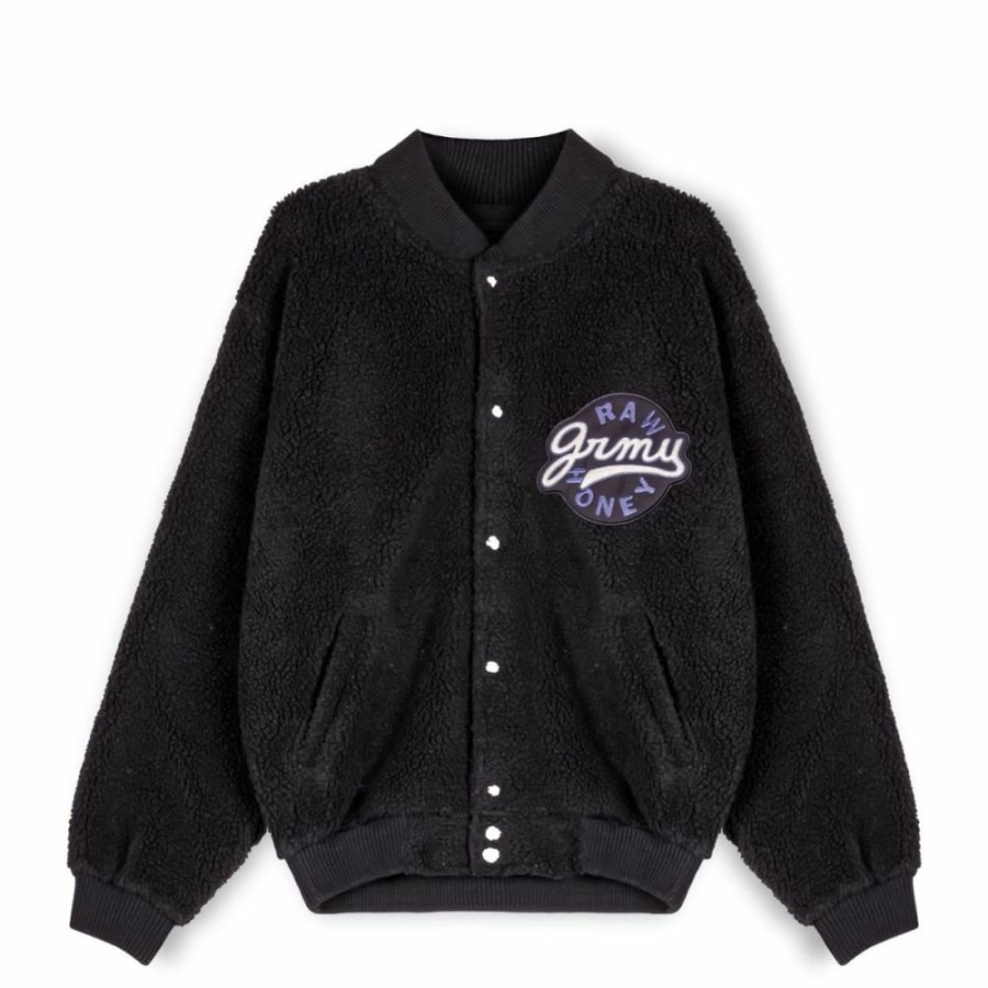 Grimey Jackets | Grimey "Hive" Sherpa Button Sweatshirt - Black - Fall 22