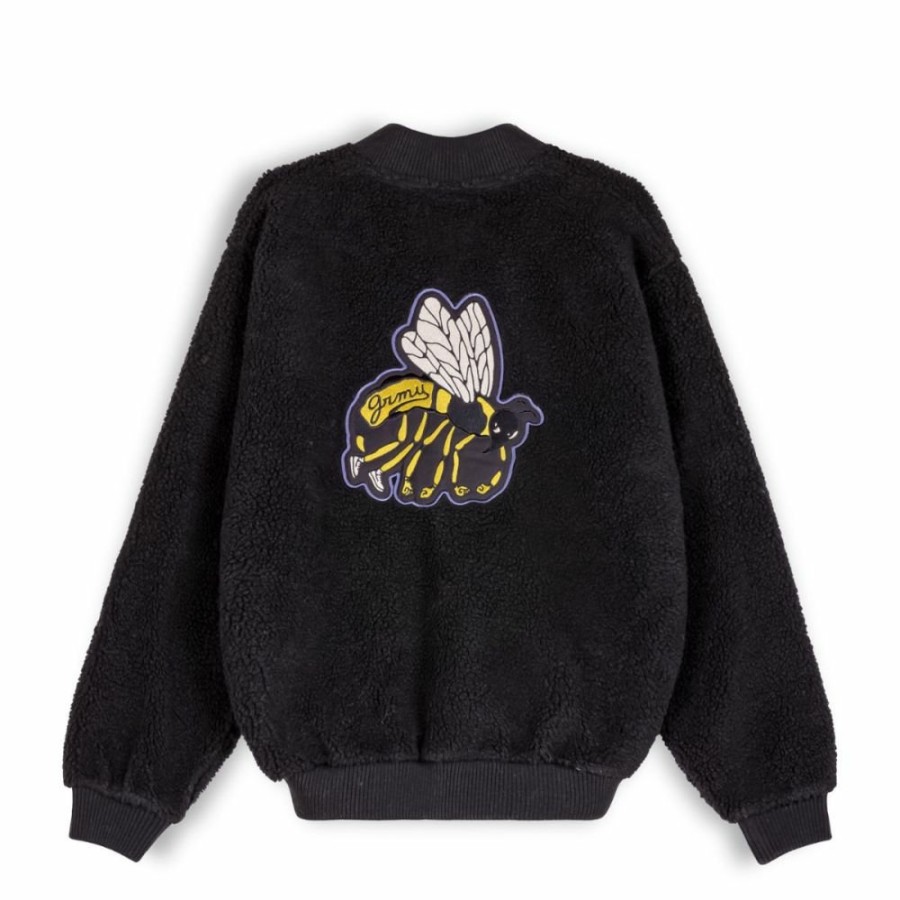 Grimey Jackets | Grimey "Hive" Sherpa Button Sweatshirt - Black - Fall 22