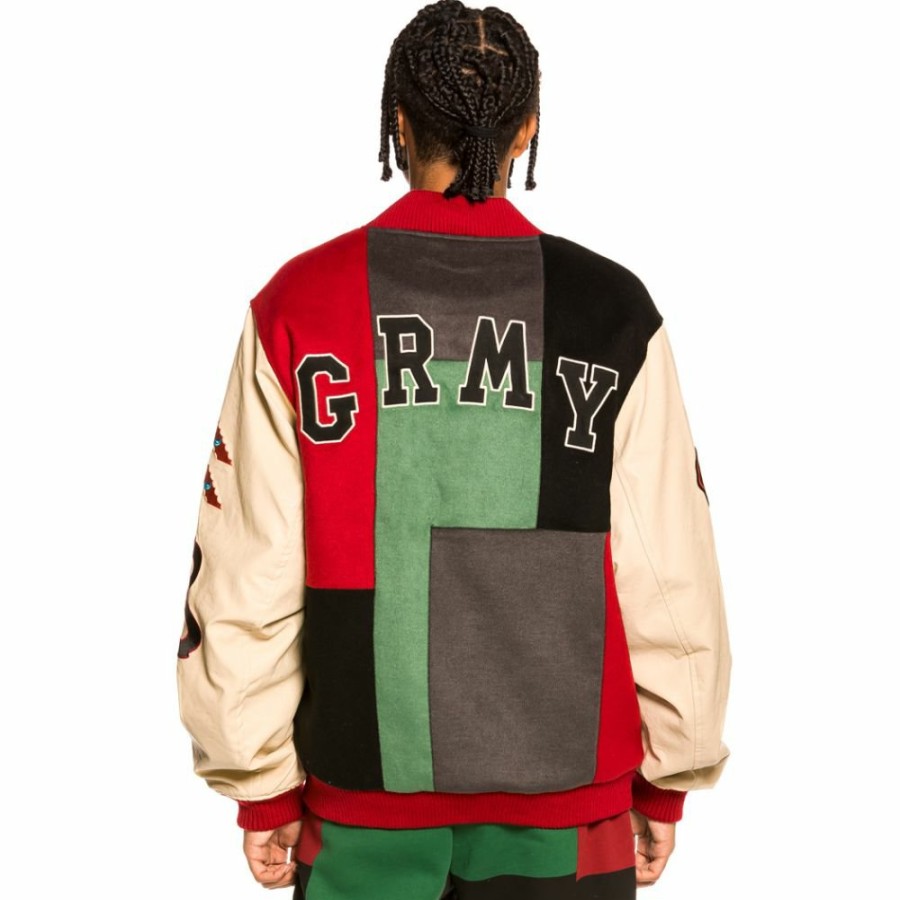 Grimey Jackets | Grimey "Singgang Junction" Wool Baseball Jacket - Green - Fall 21