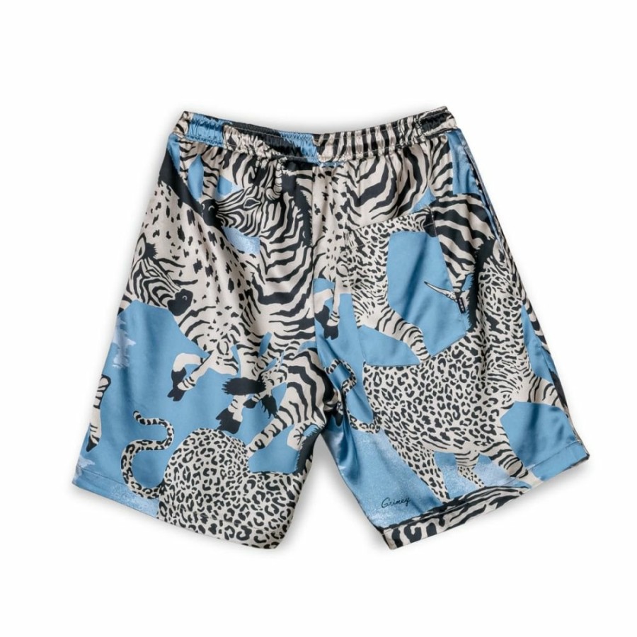 Grimey Shorts | Grimey Animal Satin Shorts - Blue - Summer 23