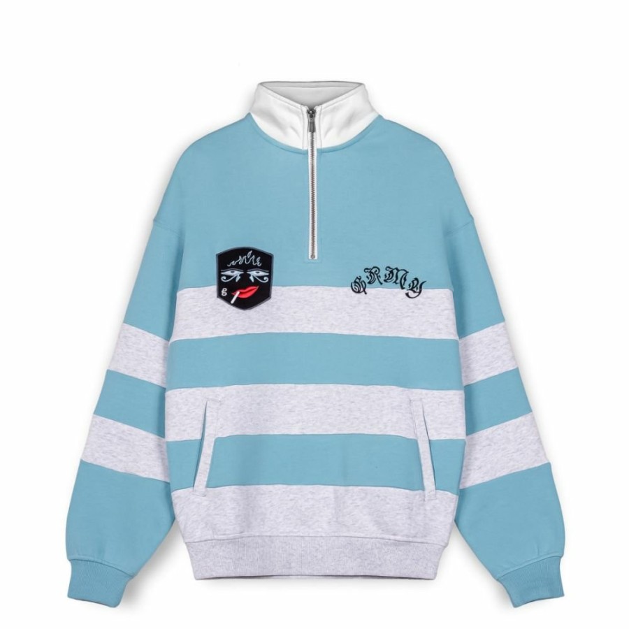 Grimey Sweatshirts | Sudadera Grimey Fire Route High Neck - Blue - Spring 23