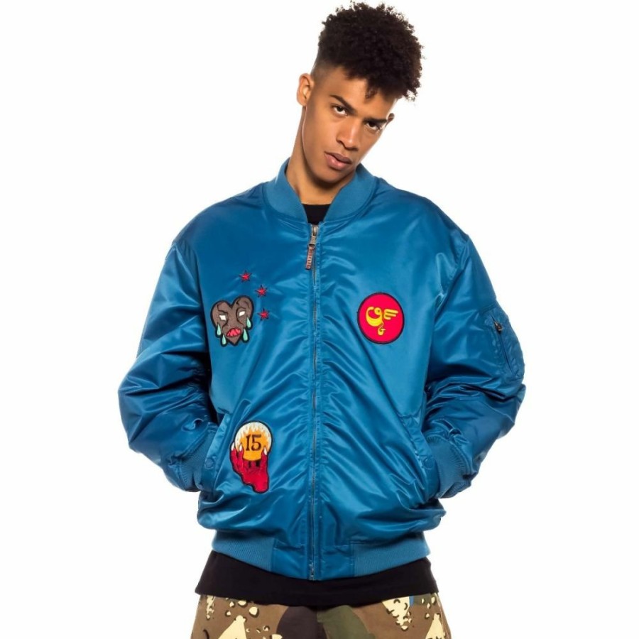 Grimey Jackets | Grimey Glorified Bomber Jacket - Blue - Spring 22