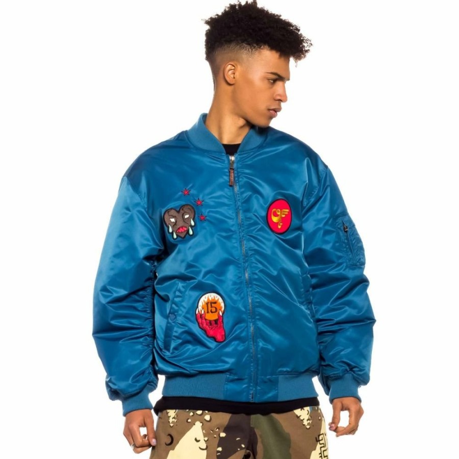 Grimey Jackets | Grimey Glorified Bomber Jacket - Blue - Spring 22