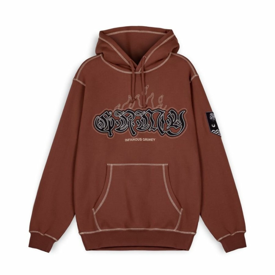 Grimey Sweatshirts | Sudadera Capucha Grimey Fire Route - Brown - Spring 23