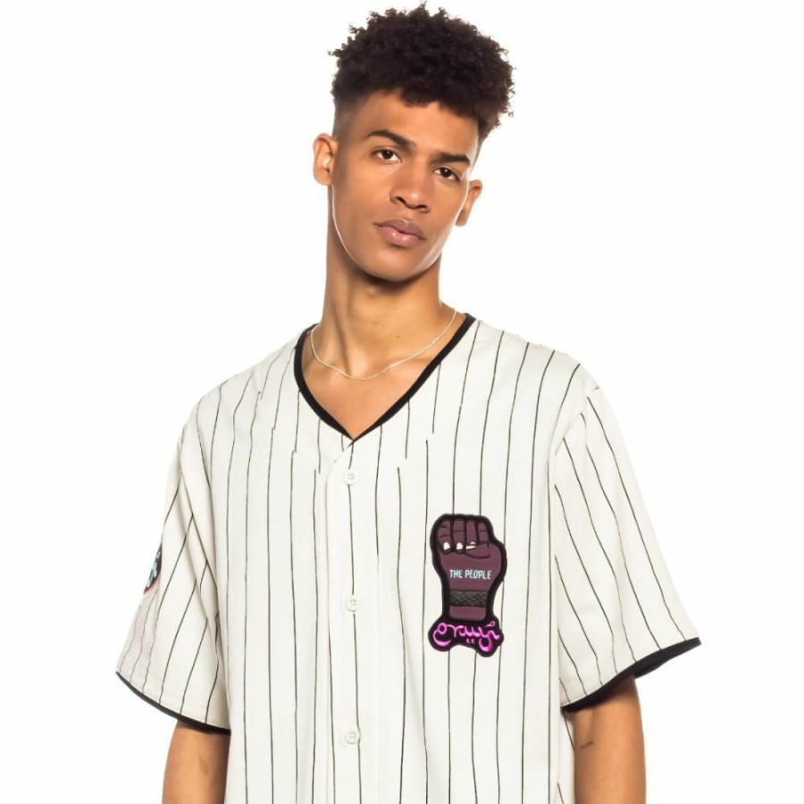 Grimey Shirts | Grimey Day Dreamer Stripes Baseball Jersey - White- Spring 22