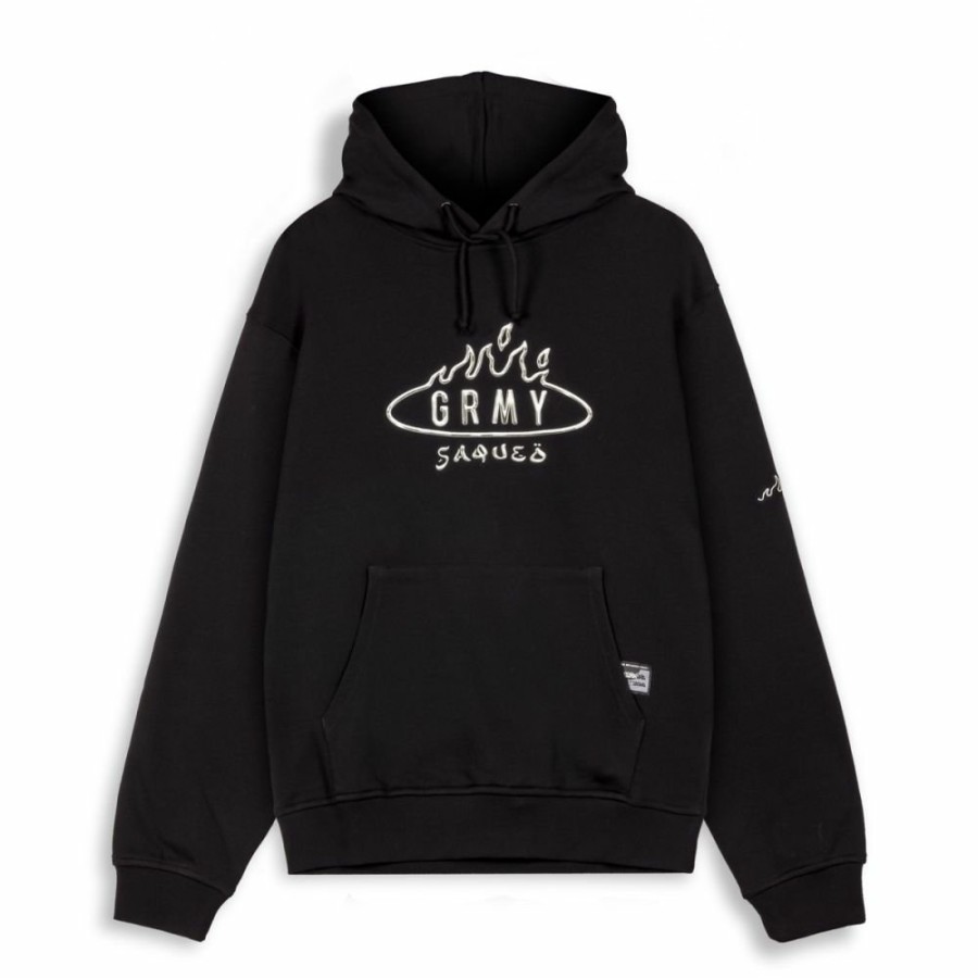 Grimey Ss24 | Grimey Burn In Flames Vintage Hoodie - Black - Ss24