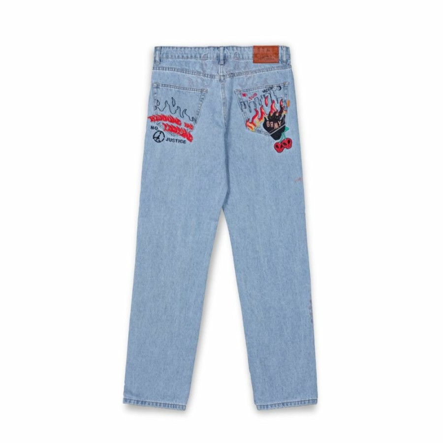 Grimey Pants | Pantalon Vaquero Grimey The Sweet Burn Regular - Washed Blue - Fw23